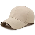 Verstellbare beige Baseballkappe mit gebogener Krempe und schwarzen Ziernähten - Verstellbar / Hellbeige