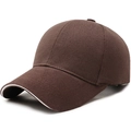 Klassische dunkelbraune 6-Panel-Baseballkappe mit modischem weißem Sandwich-Schirm - Verstellbar / Braun