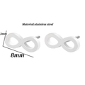 Minimalist stainless steel infinity symbol stud earrings for women 8mm x 3mm size - Infinity / Steel
