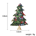 Christmas tree brooch with green enamel and multi-color rhinestones, 4.8cm x 3.2cm size - No. 6 Christmas Tree