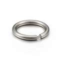 Minimalistische titaniumstalen ring met ronde zirkoon in een zilveren afwerking - US 6 / 4mm / Zilver