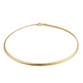 Minimalist 4mm titanium steel flat snake chain necklace with golden finish for women - Style D Gold (KN35040-Z) / 45cm