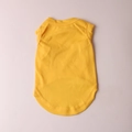 Solid yellow cotton pet t-shirt with crew neck and curved hem for small dogs and cats - Yellow
