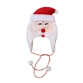 Christmas Santa Claus hat with plush trim, ear flaps and red pom-poms for festive kids - Long String Santa Claus Hat