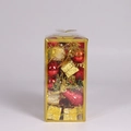 32-piece Christmas ornament set in red and gold finish featuring mini drums and bells - 32-Piece Set / Red Gold