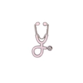 Creative pink and silver metal stethoscope enamel brooch pin with detailed craftsmanship - Silver Pink Stethoscope