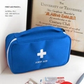 Borsa pronto soccorso blu portatile in poliestere con croce medica e testo - Blu