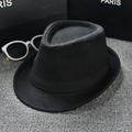 Classic black wool fedora hat with decorative ribbon on a stylish textured surface - Around 58cm / [Felt] Black