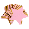 Sparkly gold and pink star garland streamers for romantic party wall decoration - 2m Pink Glitter Fat Star Garland