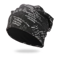 Bonnet en maille gris foncé unisexe avec imprimé lettres blanches pour un style streetwear - Taille unique / Noir