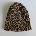 Modische Strickmütze mit Leopardenmuster für winterliche Wärme und Outdoor-Komfort - M (56-58cm) / Braun