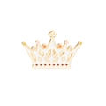 Detail of cute crown enamel pin with colorful dots and golden edges on white background - White Crown