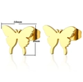 Minimalist gold butterfly stud earrings for women with 10mm width and 8mm height - Gold Butterfly Style