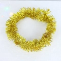 Festive sparkling gold Christmas tinsel garland wreath for holiday tree decoration - 2 Meters / Gold
