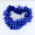 Ghirlanda natalizia blu metallizzato a forma di cuore per decorazioni di festa brillanti - 2 Metri / Blu