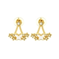 Golden butterfly earrings with white enamel petals and sparkling cubic zirconia studs - Gold White Butterfly A4120