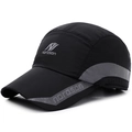 Black winter sports baseball cap with ear flaps and gray narason logo in 45-degree view - Adjustable / Black