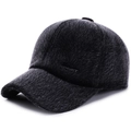 Berretto da baseball invernale grigio scuro in ecopelliccia con logo SPORT - Regolabile / Grigio