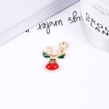 DIY gold alloy Christmas reindeer pendant with red and green enamel for jewelry making - No.16 Reindeer Head