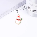 Enamel snowman charm pendant with red and white details for DIY jewelry making - No.25 Snowman