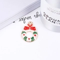 Christmas wreath pendant with red and green oil drip craft and metal hanging loop - No.10 Large Wreath