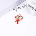 Christmas candy cane alloy pendant with golden bow in classic red and green colors - No.28 Gift Candy Cane