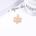Golden snowflake charm with inlaid micro-rhine stones and six-point symmetry - No.22 Snowflake