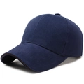 Gorra de béisbol de algodón azul marino con detalle de visera en vista lateral - Ajustable / Azul Marino