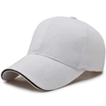 Gorra de béisbol de algodón blanco con ribete negro y estructura de seis paneles - Ajustable / Blanco
