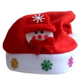 Luminous Christmas hat with snowman doll decoration and colorful glittering snowflakes - Cartoon Snowman Brushed Hat for Adults (Non-LED)