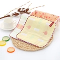 Six-layer 100% cotton gauze washcloth with cloud pattern in yellow and white color - Yellow Graphic