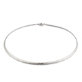 Collana girocollo minimalista in acciaio al titanio argento 4mm con trama geometrica - Stile B Acciaio (KN33841-Z) / 45cm