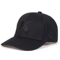 Gorra de béisbol clásica de algodón negro con bordado 3D vista desde un ángulo de 45° - Ajustable / Negro