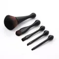 5-delige professionele make-up borstelset met zwarte matte handvatten en zachte haren - Zwart Handvat Zwarte Haren