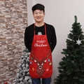 Christmas reindeer apron in red non-woven fabric for adults festive party costume - Christmas Reindeer Head Apron
