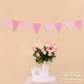 Pink and white wave pattern bunting flags for parties with 5-meter string - Wave Pattern Triangle Bunting / Pink