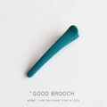 Fermaglio per capelli minimalista verde scuro opaco con design a becco d'anatra - Verde Pavone