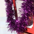 Sparkling purple tinsel garland with integrated LED lights for Christmas tree decoration - Purple