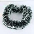 Ghirlanda natalizia verde scuro con punte bianche per decorazione festiva innevata - 2 Metri / Verde Scuro con Bordo Bianco
