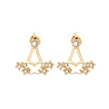 Gold-tone butterfly and flower earring set with zircon accents on a white background - Rose Gold White Butterfly B3302