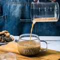 Tazza colazione in vetro resistente Good Morning con manico e scala da 350ml - 350ml / Tazza con Lettera Bianca