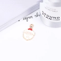 Cartoon Santa Claus charm in gold and red enamel with a sparkling rhinestone accent - No.1 Large Santa Jewelry