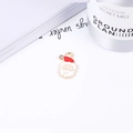 Golden Santa Claus charm with red enamel and white rhinestone for DIY jewelry - No.3 Small Santa