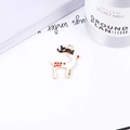 Christmas reindeer pendant in white enamel with gold metal trim for DIY jewelry - No.17 Reindeer
