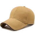 Khaki Baumwoll-Baseballkappe mit gebogenem Schirm, dunkler Paspelierung und 6-Panel-Struktur - Verstellbar / Dunkelbeige