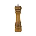 Classic cylindrical dark wood pepper mill with ceramic core and silver top knob - Bag Packaging / 8 Inch / Antique Silver