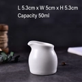 Lattiera in ceramica bianca da 50ml con manico per caffè e salse, 5,3cm x 5,3cm x 5cm - Tazza da Latte da 50ml Senza Manico