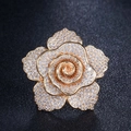 Exquisiter rosenförmiger Goldring mit Zirkonia-Mikropflaster für einen Luxus-Look - Größe 7 / Gold