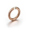 Minimalist rose gold titanium ring with a matte brushed finish and a floating zircon stone - US 6 / 3mm / Rose Gold