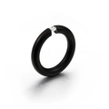 Minimalistische matzwarte titanium stalen ring met sprankelende ronde zirkoniasteen - US 6 / 3mm / Zwart